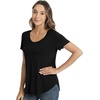 image:imageWiWi Womens Bamboo Viscose Scoop Neck Short Sleeve T Shirt Casual Summer Cooling Basic Tee Tops Soft Lounge Pajamas SXXLBblack