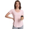 image:imageWiWi Womens Bamboo Viscose Scoop Neck Short Sleeve T Shirt Casual Summer Cooling Basic Tee Tops Soft Lounge Pajamas SXXLBcream Pink