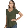 image:imageWiWi Womens Bamboo Viscose Scoop Neck Short Sleeve T Shirt Casual Summer Cooling Basic Tee Tops Soft Lounge Pajamas SXXLBdark Fence Green