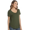 image:imageWiWi Womens Bamboo Viscose Scoop Neck Short Sleeve T Shirt Casual Summer Cooling Basic Tee Tops Soft Lounge Pajamas SXXLBdark Fence Green