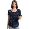 image:imageWiWi Womens Bamboo Viscose Scoop Neck Short Sleeve T Shirt Casual Summer Cooling Basic Tee Tops Soft Lounge Pajamas SXXLBnavy Stars