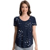image:imageWiWi Womens Bamboo Viscose Scoop Neck Short Sleeve T Shirt Casual Summer Cooling Basic Tee Tops Soft Lounge Pajamas SXXLBnavy Stars