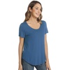 image:imageWiWi Womens Bamboo Viscose Scoop Neck Short Sleeve T Shirt Casual Summer Cooling Basic Tee Tops Soft Lounge Pajamas SXXLBprussian Blue
