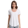 image:imageWiWi Womens Bamboo Viscose Scoop Neck Short Sleeve T Shirt Casual Summer Cooling Basic Tee Tops Soft Lounge Pajamas SXXLBraw White