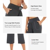 image:imageWiWi Womens Bamboo Viscose Super Soft Capri Wide Leg Yoga Pants Capris Sweatpants Lounge Bottoms with Pockets SXXLCharcoal