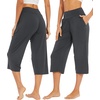 image:imageWiWi Womens Bamboo Viscose Super Soft Capri Wide Leg Yoga Pants Capris Sweatpants Lounge Bottoms with Pockets SXXLCharcoal