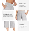 image:imageWiWi Womens Bamboo Viscose Super Soft Capri Wide Leg Yoga Pants Capris Sweatpants Lounge Bottoms with Pockets SXXLGrey