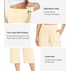 image:imageWiWi Womens Bamboo Viscose Super Soft Capri Wide Leg Yoga Pants Capris Sweatpants Lounge Bottoms with Pockets SXXLLight Beige