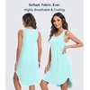 image:imageWiWi Womens Cooling Nightgowns Bamboo Viscose Sleeveless Sleep Shirts Super Soft Tank Night Dress Plus Size Sleepwear S4XAaqua