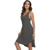 image:imageWiWi Womens Cooling Nightgowns Bamboo Viscose Sleeveless Sleep Shirts Super Soft Tank Night Dress Plus Size Sleepwear S4XAblack White Stripe