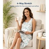 image:imageWiWi Womens Cooling Nightgowns Bamboo Viscose Sleeveless Sleep Shirts Super Soft Tank Night Dress Plus Size Sleepwear S4XAgreen Leaf