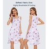 image:imageWiWi Womens Cooling Nightgowns Bamboo Viscose Sleeveless Sleep Shirts Super Soft Tank Night Dress Plus Size Sleepwear S4XAgreyPeony