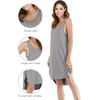 image:imageWiWi Womens Cooling Nightgowns Bamboo Viscose Sleeveless Sleep Shirts Super Soft Tank Night Dress Plus Size Sleepwear S4XAheather Grey Stripe