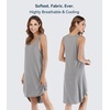 image:imageWiWi Womens Cooling Nightgowns Bamboo Viscose Sleeveless Sleep Shirts Super Soft Tank Night Dress Plus Size Sleepwear S4XAheather Grey Stripe