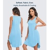 image:imageWiWi Womens Cooling Nightgowns Bamboo Viscose Sleeveless Sleep Shirts Super Soft Tank Night Dress Plus Size Sleepwear S4XApale Blue