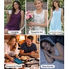 image:imageWiWi Womens Cooling Nightgowns Bamboo Viscose Sleeveless Sleep Shirts Super Soft Tank Night Dress Plus Size Sleepwear S4XApale Blue