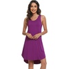 image:imageWiWi Womens Cooling Nightgowns Bamboo Viscose Sleeveless Sleep Shirts Super Soft Tank Night Dress Plus Size Sleepwear S4XArose Red