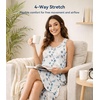 image:imageWiWi Womens Cooling Nightgowns Bamboo Viscose Sleeveless Sleep Shirts Super Soft Tank Night Dress Plus Size Sleepwear S4XAwhiteGreen Dots