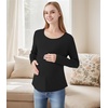 image:imageWiWi Womens Maternity Pajamas Top Viscose from Bamboo Pjs for Breastfeeding Long Sleeve Nursing Loungewear Pajamas SXXLBlack