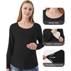 image:imageWiWi Womens Maternity Pajamas Top Viscose from Bamboo Pjs for Breastfeeding Long Sleeve Nursing Loungewear Pajamas SXXLBlack