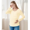 image:imageWiWi Womens Maternity Pajamas Top Viscose from Bamboo Pjs for Breastfeeding Long Sleeve Nursing Loungewear Pajamas SXXLCream
