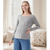 image:imageWiWi Womens Maternity Pajamas Top Viscose from Bamboo Pjs for Breastfeeding Long Sleeve Nursing Loungewear Pajamas SXXLHeather Grey