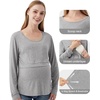 image:imageWiWi Womens Maternity Pajamas Top Viscose from Bamboo Pjs for Breastfeeding Long Sleeve Nursing Loungewear Pajamas SXXLHeather Grey