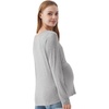 image:imageWiWi Womens Maternity Pajamas Top Viscose from Bamboo Pjs for Breastfeeding Long Sleeve Nursing Loungewear Pajamas SXXLHeather Grey