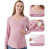 image:imageWiWi Womens Maternity Pajamas Top Viscose from Bamboo Pjs for Breastfeeding Long Sleeve Nursing Loungewear Pajamas SXXLMauve Pink
