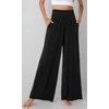 image:imageWiWi Womens Pajama Pants Bamboo Viscose Super Soft Wide Leg Palazzo Lounge Yoga Cooling Sleep Bottoms with Pockets SXXLAblack