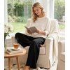 image:imageWiWi Womens Pajama Pants Bamboo Viscose Super Soft Wide Leg Palazzo Lounge Yoga Cooling Sleep Bottoms with Pockets SXXLAblack