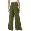 image:imageWiWi Womens Pajama Pants Bamboo Viscose Super Soft Wide Leg Palazzo Lounge Yoga Cooling Sleep Bottoms with Pockets SXXLAdark Army Green