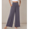 image:imageWiWi Womens Pajama Pants Bamboo Viscose Super Soft Wide Leg Palazzo Lounge Yoga Cooling Sleep Bottoms with Pockets SXXLAdark Grey