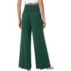 image:imageWiWi Womens Pajama Pants Bamboo Viscose Super Soft Wide Leg Palazzo Lounge Yoga Cooling Sleep Bottoms with Pockets SXXLAfence Green