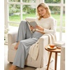 image:imageWiWi Womens Pajama Pants Bamboo Viscose Super Soft Wide Leg Palazzo Lounge Yoga Cooling Sleep Bottoms with Pockets SXXLAlight Grey