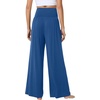 image:imageWiWi Womens Pajama Pants Bamboo Viscose Super Soft Wide Leg Palazzo Lounge Yoga Cooling Sleep Bottoms with Pockets SXXLAprussian Blue