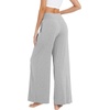 image:imageWiWi Womens Pajama Pants Bamboo Viscose Super Soft Wide Leg Palazzo Lounge Yoga Cooling Sleep Bottoms with Pockets SXXLBheather Grey