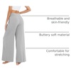 image:imageWiWi Womens Pajama Pants Bamboo Viscose Super Soft Wide Leg Palazzo Lounge Yoga Cooling Sleep Bottoms with Pockets SXXLBheather Grey