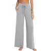 image:imageWiWi Womens Pajama Pants Bamboo Viscose Super Soft Wide Leg Palazzo Lounge Yoga Cooling Sleep Bottoms with Pockets SXXLBheather Grey