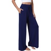 image:imageWiWi Womens Pajama Pants Bamboo Viscose Super Soft Wide Leg Palazzo Lounge Yoga Cooling Sleep Bottoms with Pockets SXXLBnavy