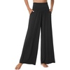 image:imageWiWi Womens Pajama Pants Bamboo Viscose Super Soft Wide Leg Palazzo Lounge Yoga Cooling Sleep Bottoms with Pockets SXXLDblackheather Grey