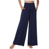 image:imageWiWi Womens Pajama Pants Bamboo Viscose Super Soft Wide Leg Palazzo Lounge Yoga Cooling Sleep Bottoms with Pockets SXXLDblacknavy