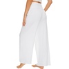 image:imageWiWi Womens Pajama Pants Bamboo Viscose Super Soft Wide Leg Palazzo Lounge Yoga Cooling Sleep Bottoms with Pockets SXXLDblackraw White