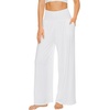 image:imageWiWi Womens Pajama Pants Bamboo Viscose Super Soft Wide Leg Palazzo Lounge Yoga Cooling Sleep Bottoms with Pockets SXXLDblackraw White
