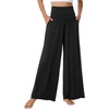 image:imageWiWi Womens Pajama Pants Bamboo Viscose Super Soft Wide Leg Palazzo Lounge Yoga Cooling Sleep Bottoms with Pockets SXXLDblackraw White