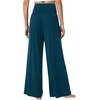 image:imageWiWi Womens Pajama Pants Bamboo Viscose Super Soft Wide Leg Palazzo Lounge Yoga Cooling Sleep Bottoms with Pockets SXXLDpeacock Bluecharcoal Heather