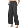 image:imageWiWi Womens Pajama Pants Bamboo Viscose Super Soft Wide Leg Palazzo Lounge Yoga Cooling Sleep Bottoms with Pockets SXXLDpeacock Bluecharcoal Heather