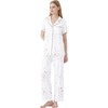image:imageWiWi Womens Pajama Set Button Down Sleepwear Soft Bamboo Viscose Loungewear with Pockets 2 Piece PJ Sleepwear SXXLAwhite Stars