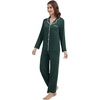 image:imageWiWi Womens Pajama Set Button Down Sleepwear Soft Bamboo Viscose Loungewear with Pockets 2 Piece PJ Sleepwear SXXLBblackish Green