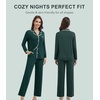 image:imageWiWi Womens Pajama Set Button Down Sleepwear Soft Bamboo Viscose Loungewear with Pockets 2 Piece PJ Sleepwear SXXLBblackish Green